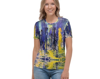 Abstract Art Top | Artsy Top | Painting Cropped T-shirt | Boho Art Shirt | Art T-shirt | Art Print Top | Aesthetic Top