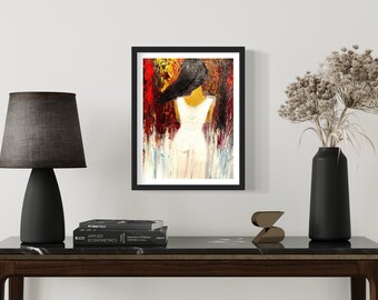Woman Facing Storm Oil Painting Art Print (Digital Download)