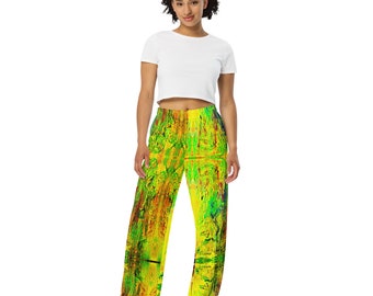 All-over print unisex wide-leg pants | Boho Style Women Pants | Large Pants Women | Pattern Women Pants | Boho Women | Women Comfy Pants