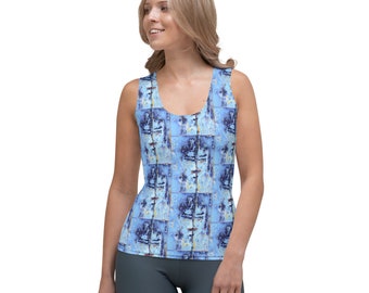 Abstract Art Yoga Tank Top: Soft Activewear for Women, Art by Sanda Berar