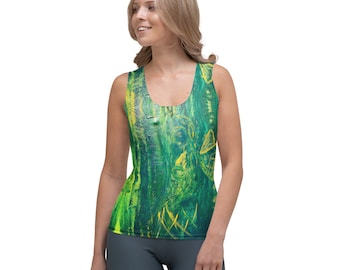Abstract Art Print Yoga Tank Top: Women's Fitness Apparel. Art by Sanda Berar