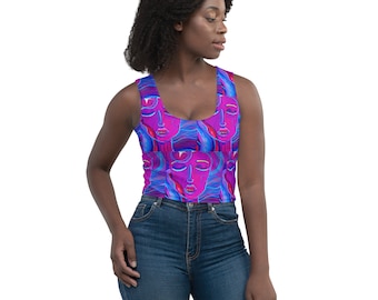 Abstract Art Tank Top | Artsy Crop Top | Painting Cropped Tank | Boho Art Shirt | Art Tank Top | Art Print Cropped Tank | Aesthetic Tank Top