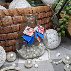 Patriotic Fleur paper earrings