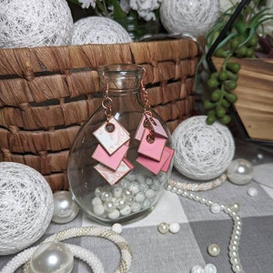 Rosé Fleur paper earrings