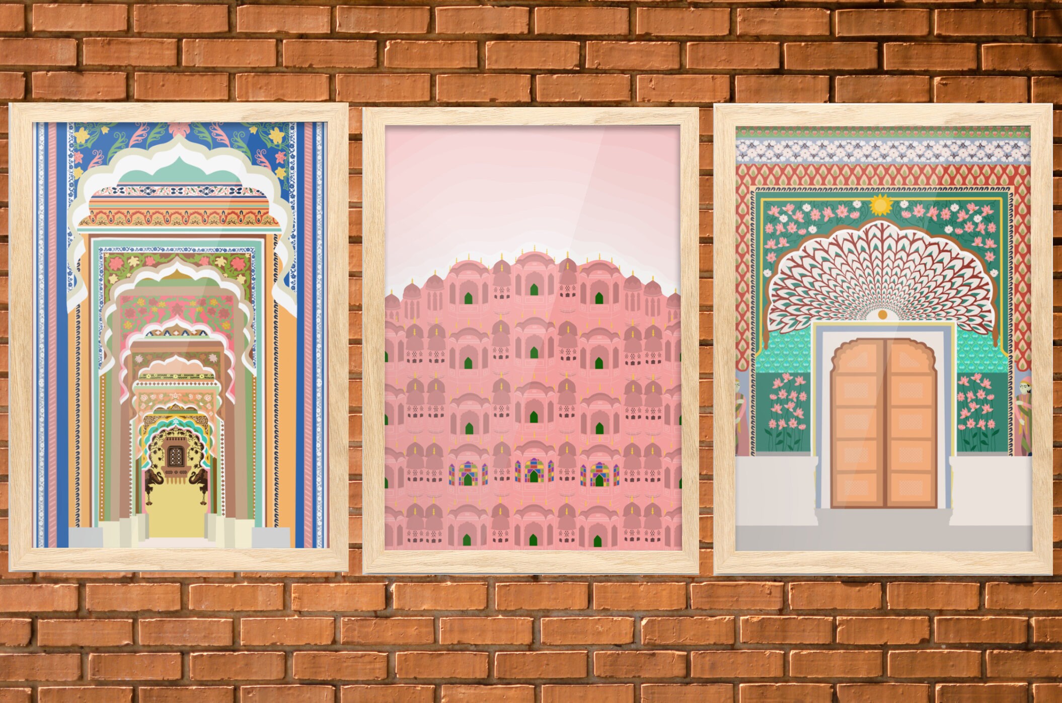 Digital Download India Jaipur Print Set Jaipur Art Pink City Etsy UK
