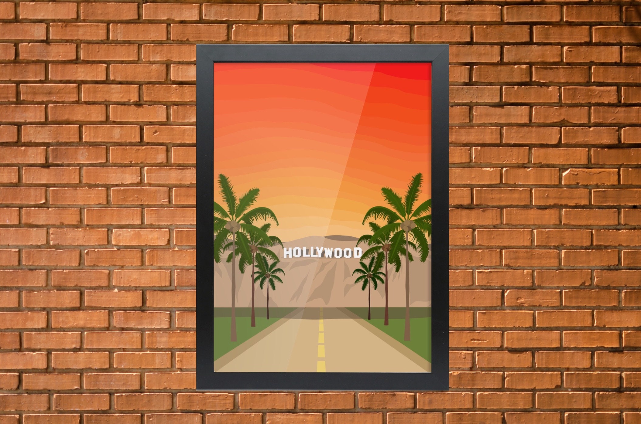 Digital Download Hollywood Print California Wall Art Los Etsy