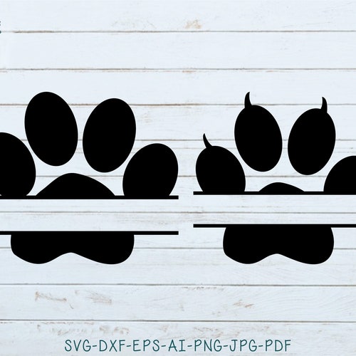 Paw Print SVG Cat Dog Paw Print SVG Paw Print Monogram - Etsy