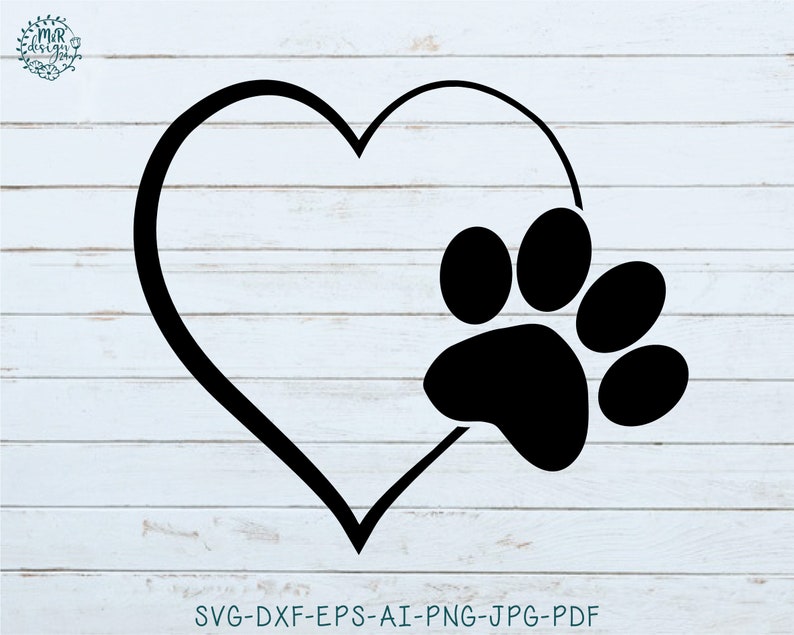 Download Art Collectibles Clip Art Ai Dog Paw Print Svg Dxf Eps Heart And Paw Print Svg Paw Print Monogram Cat Laser Cut Paw Print Svg Png Plasma Cut Svg Cut File