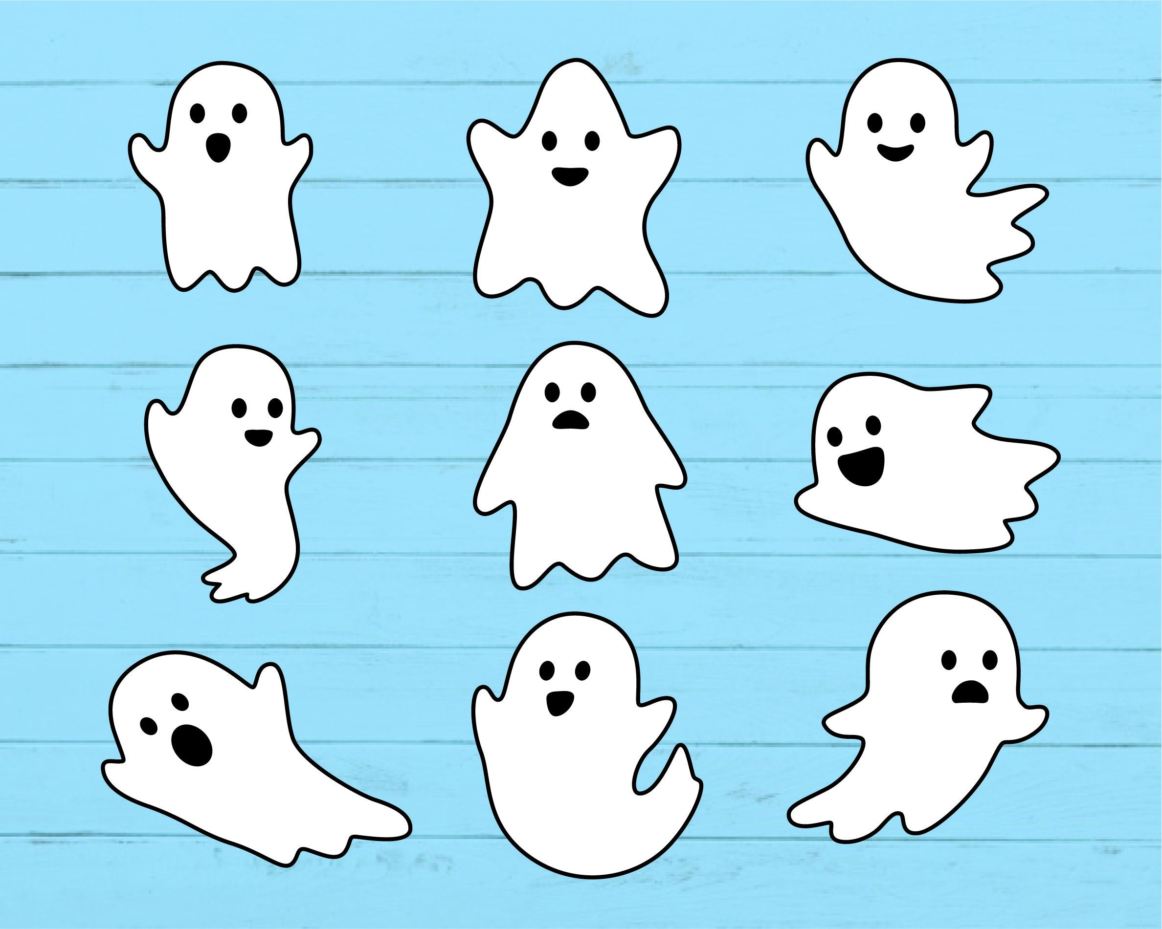 Ghost Svg Bundle Png Dxf Eps Ai Pdf Jpg Ghost SVG Cute Etsy