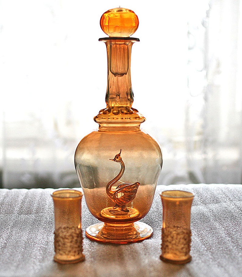 Artistic Glass Decanter and Stacks. Blown Glass Figurine of a Etsy