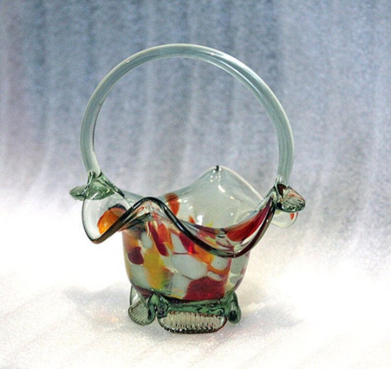 Vintage Russian Glass Candy Dish Vase Coloured Glass Murano Etsy