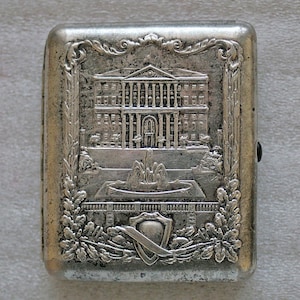 étui à cigarettes vintage / porte-cartes / portefeuille en métal - Ministry of Coal Industry Moscou - 1950 - Union soviétique / URSS