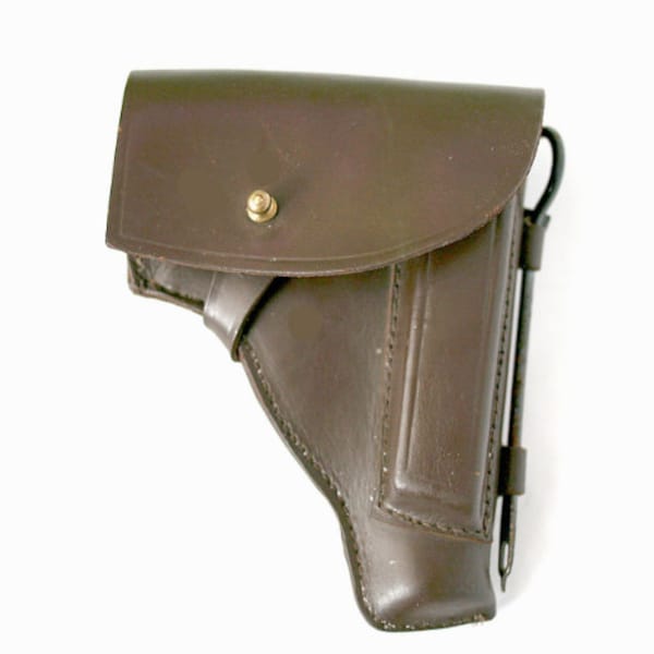 Vintage lederen holster voor PM Makarov Gun Sovjet-militair 1973 uit de USSR van de Sovjet-Unie