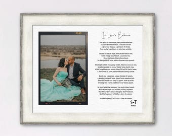 Framed Custom Poem Photo Canvas Print: Anniversary Weeding Gift