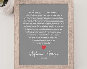 Custom Poem Print: Love Letter Wedding Speech Anniversary Handwriting Sentimental Gift