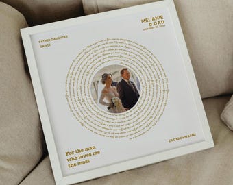 Father of the Bride: Daughter Dance Song Lyrics Art Wedding Gift for Dad