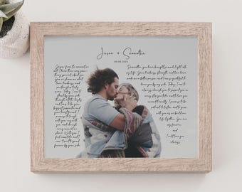 Wedding Vow: Custom Poem Print on Canvas – Photo Anniversary Gift