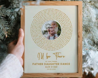 Father Daughter Dance Song Lyrics Print: Sentimental Wedding Keepsake