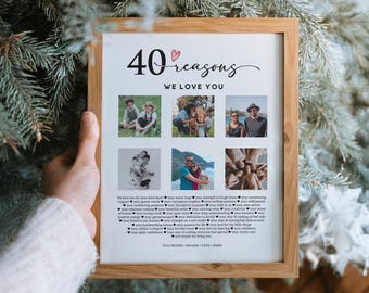 Reasons We Love You Canvas: Custom Anniversary Gift for Husband Milestone Birthday Romantic Keepsake