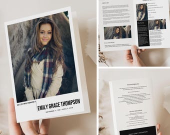 Celebration of Life Funeral Cards: Folded Memorial Booklet with Prayer & Order of Service