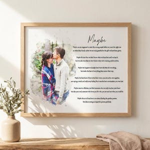 Custom Photo Watercolor Portrait with Poem: Anniversary Memorial Handwriting Gift