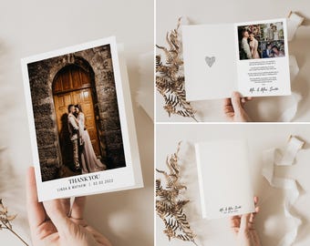 Wedding Thank You Photo Cards: Folded Personalized Keepsake