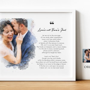Stampa di poesie personalizzata, Stampa di voti nuziali, Stile acquerello da foto, Stampa di famiglia, Regali per lei, Regalo commemorativo, DOWNLOAD DIGITALE