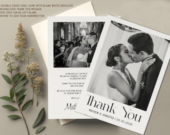 Wedding Photo Thank You Cards - Black and White