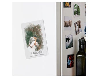 Magnetic Wedding Photo Thank You Cards - 20 Set Magnet with Blank Envelopes
