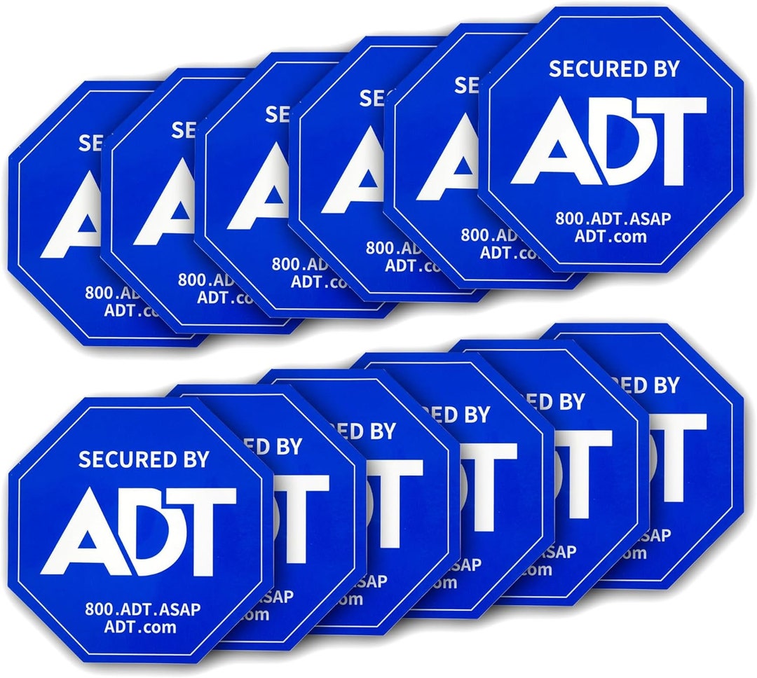 ADT Security Stickers Doublesided Security Signs,12 Pack Waterproof