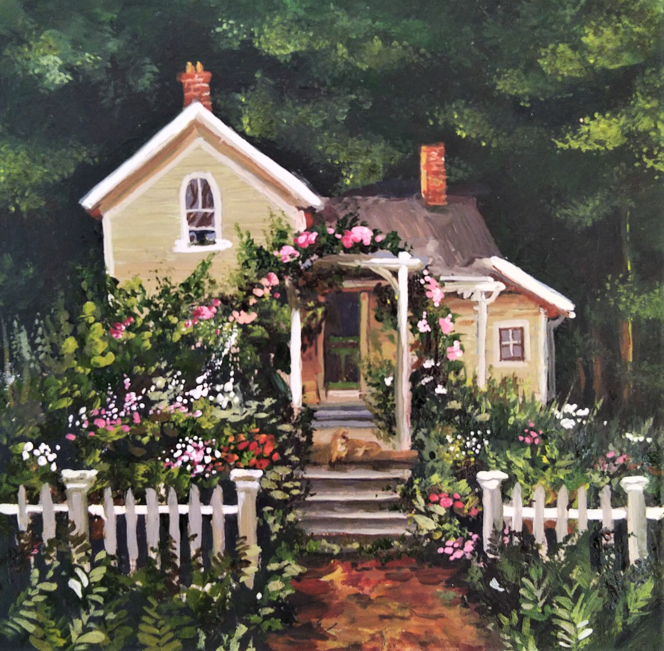 Custom house oil portrait Tiny oil painting Personalized Etsy