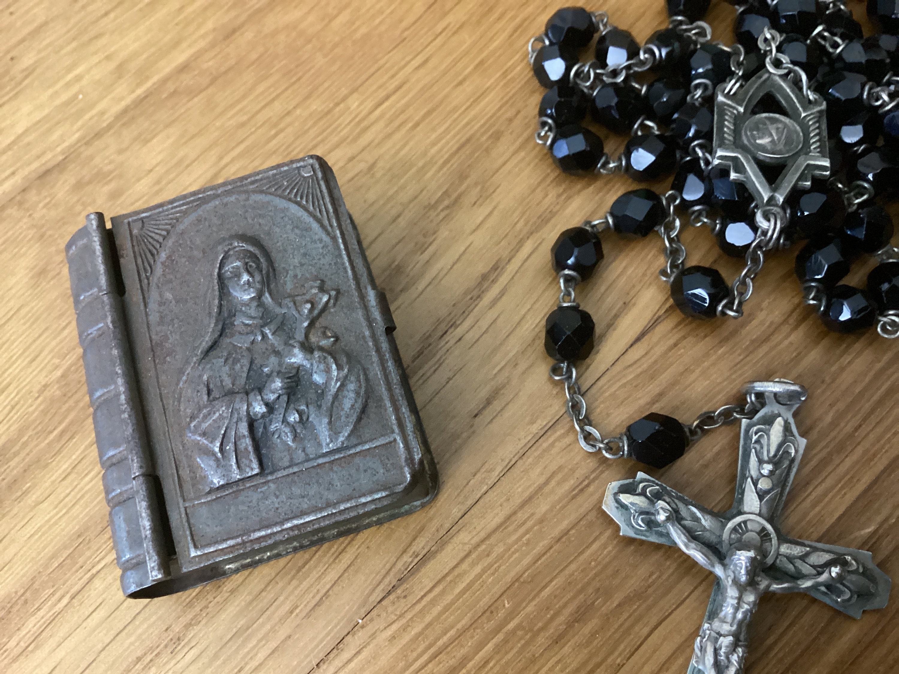 Old Rosary Boxes in Various Shapes - Old and Vintage - Gold-colored and ...