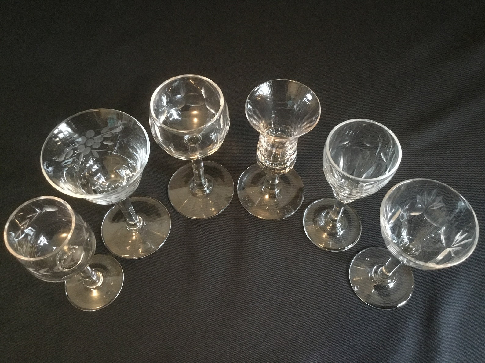 Vintage Liqueur/drink glass set of 6 different glasses each Etsy