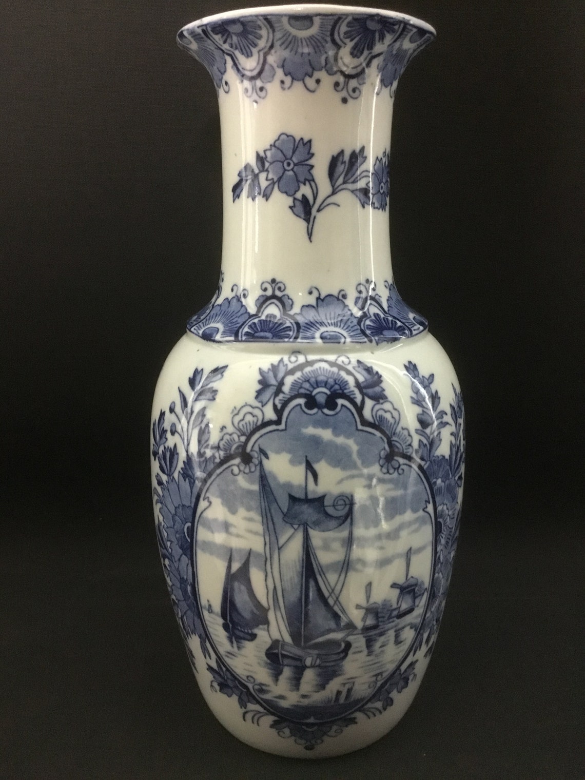 Vieux Vase Delft bleu paysages hollandais avec moulins à vent Etsy