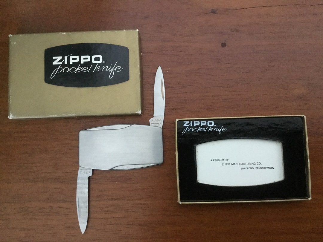 Vintage Zippo Pocket Knife With Small Blade and Nail File Zippo Advertising Knife Gentleman's