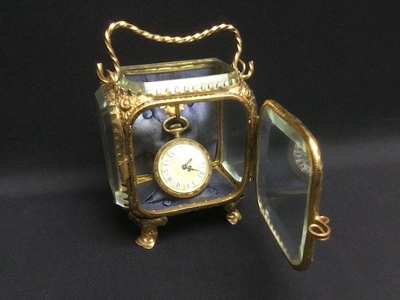 French Pocket Watch Cabinet with facet cut diamond
