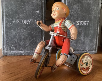 Kiddie cyclist - Antique Kiddy Cyclist tin wind-up toy