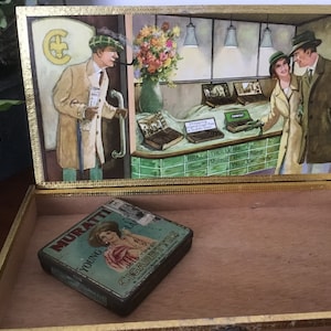 Rare cigarette tin, cigar box from the early 20th century - Muratti Young Ladies Gold Tipped Cigarettes +/-1900 - Brazil Trüllerie 1950