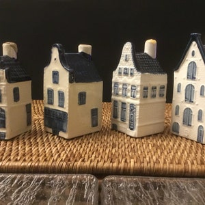 KLM Miniature houses Delft blue hand-painted Dutch canal house Amsterdam airline
