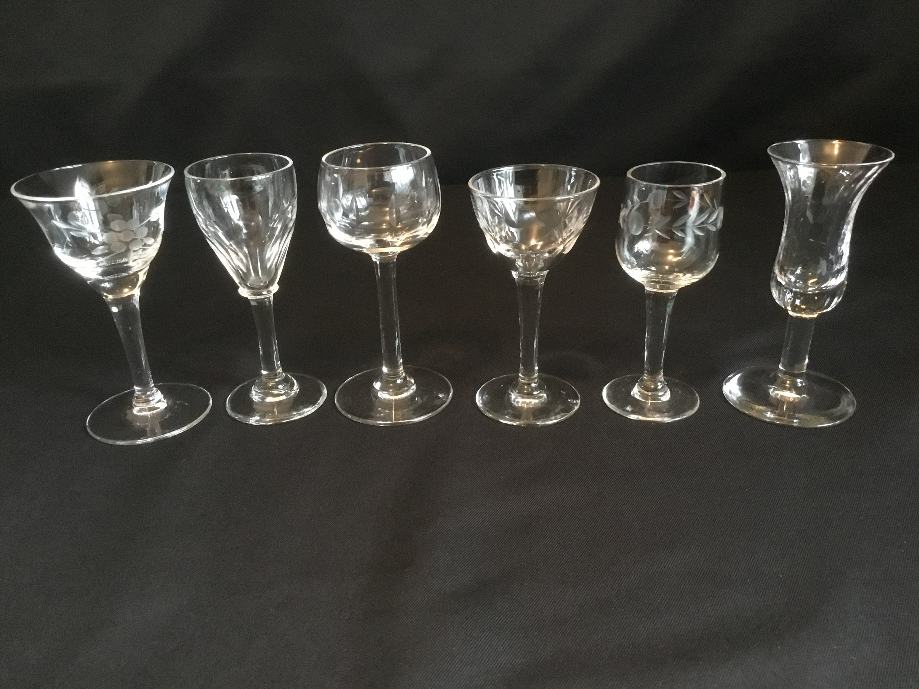 Vintage Liqueur/drink glass set of 6 different glasses each Etsy