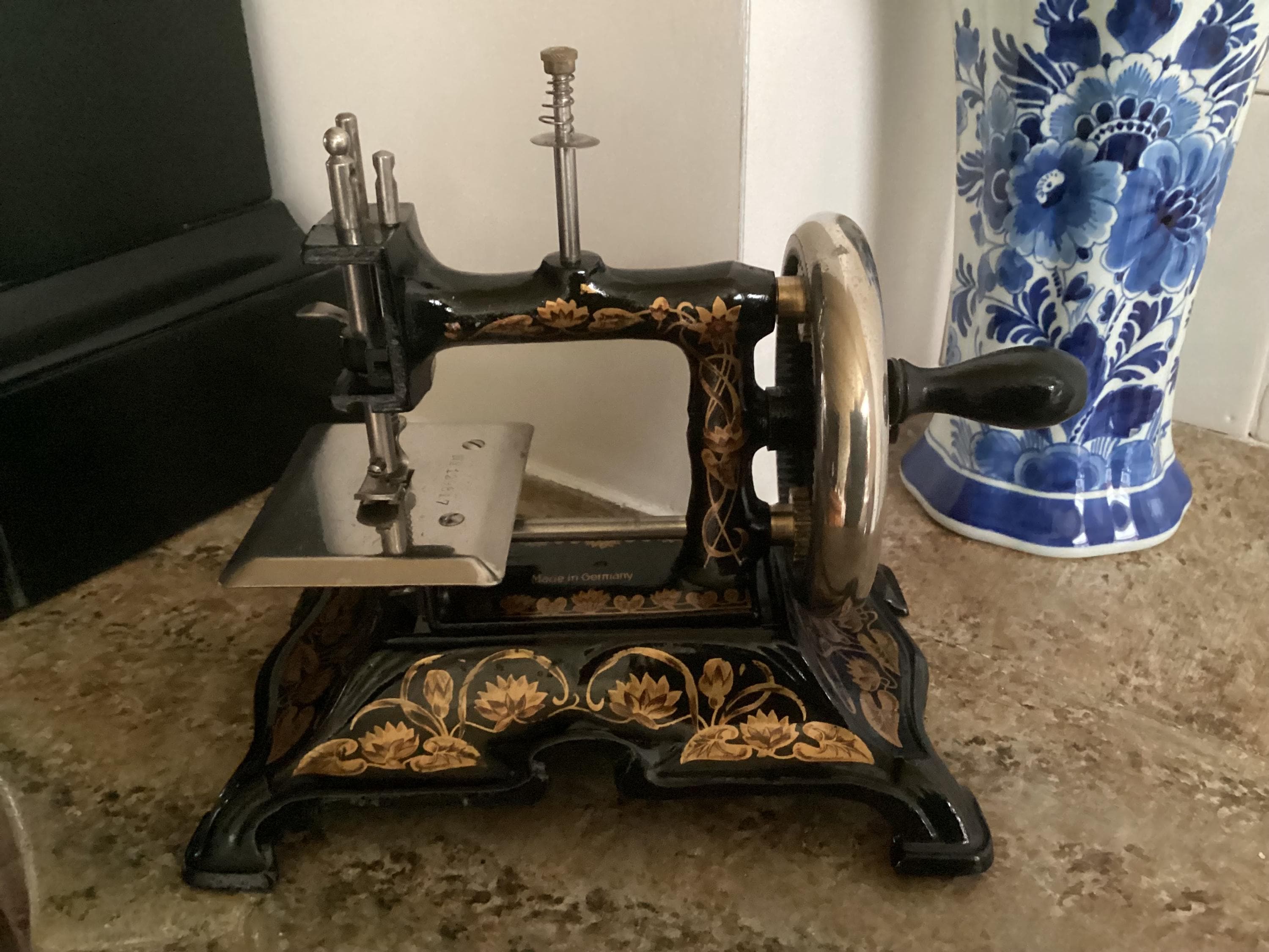 Small Cast Iron Sewing Machine - Children's Toy Made by Müller