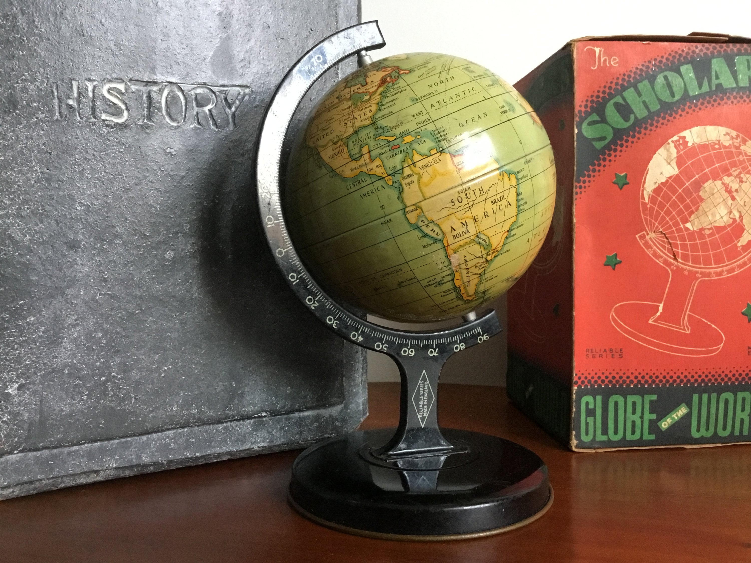 Art-deco Blikken Globe Van Reliable Series - Gemaakt in
