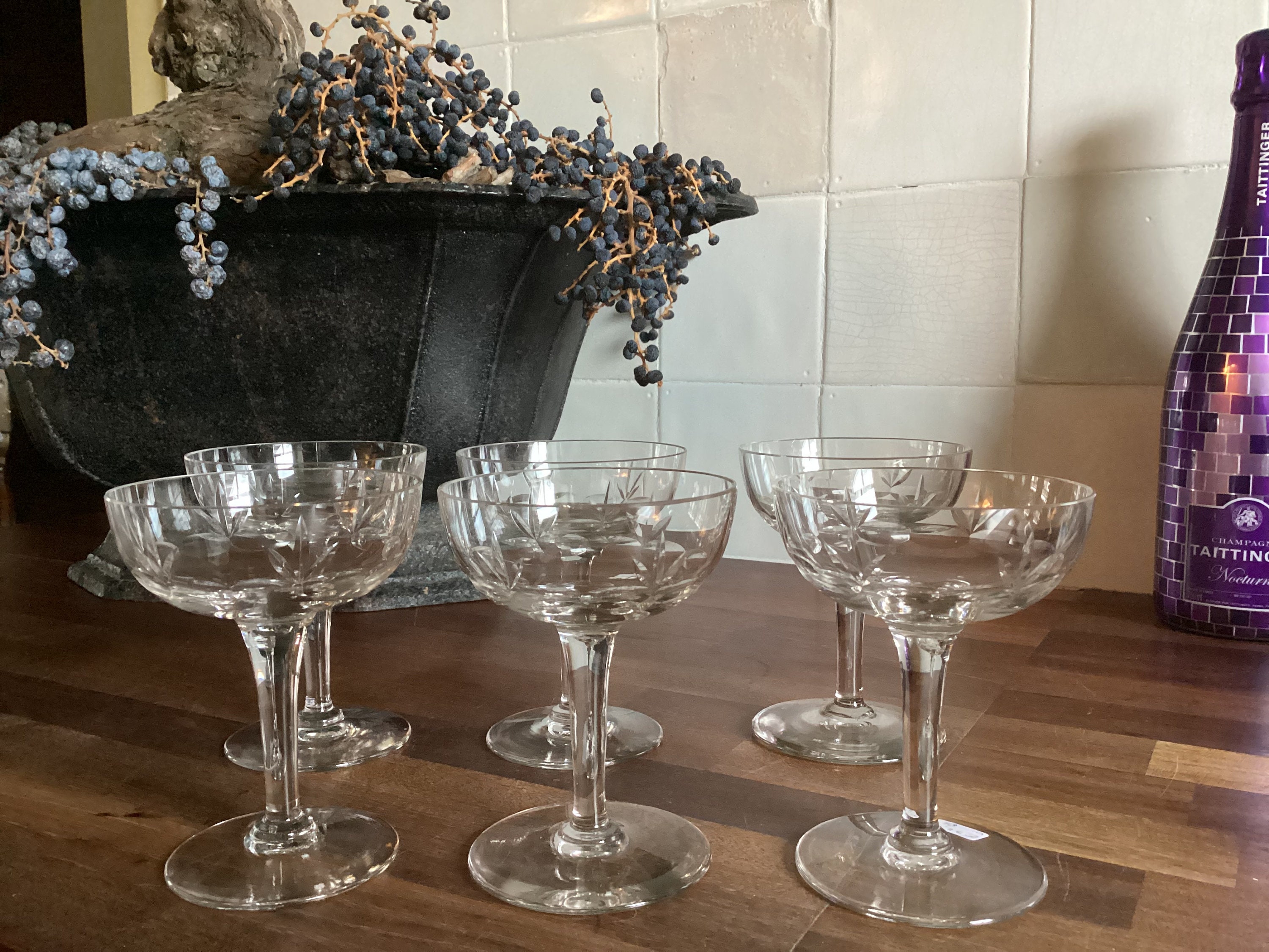 Vintage Champagne Coupe Glasses Etsy Sweden