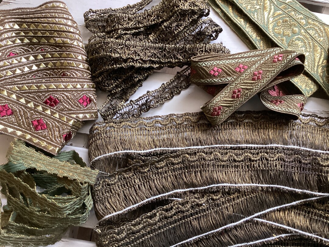 Barig Ribbons French Gold Braid Ribbon - Very Old Lace - Antique Costume Decorations ...
