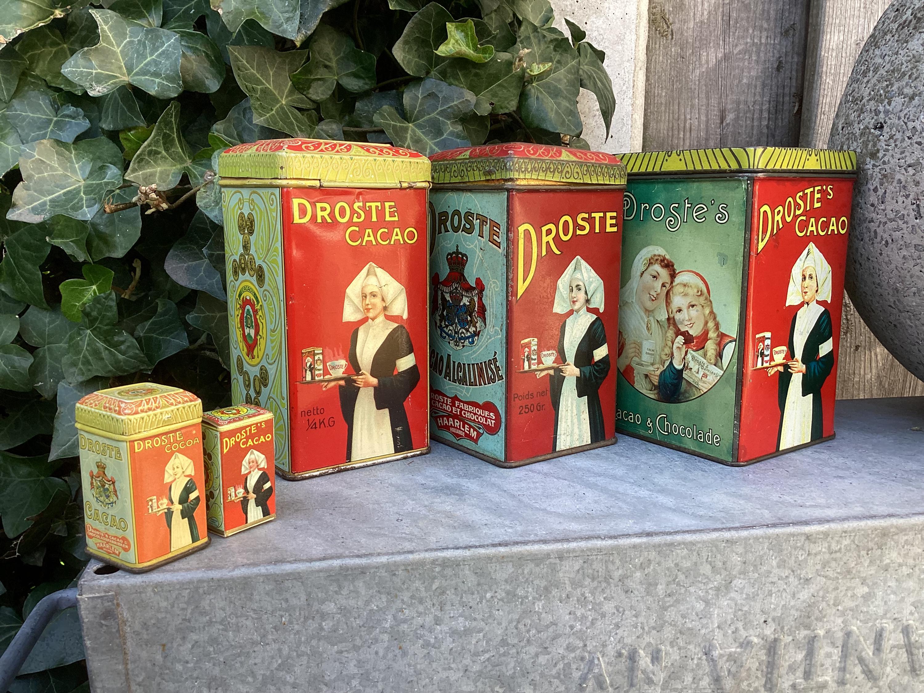 古い紙箱 オランダ Droste ミルクチョコレート 紙製丸 /K388 Droste Cocoa Tin - Etsy
