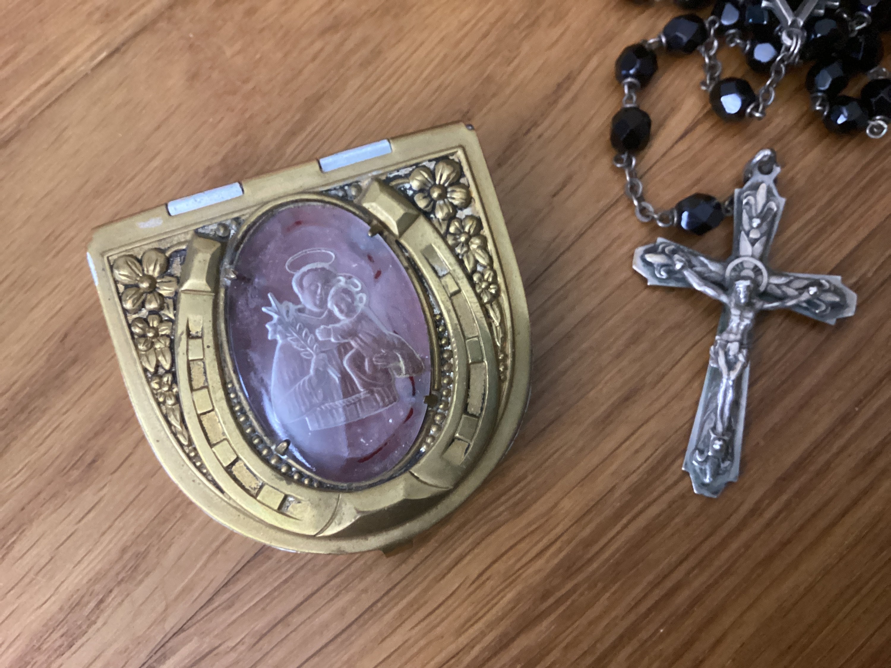 Old Rosary Boxes in Various Shapes - Old and Vintage - Gold-colored and ...