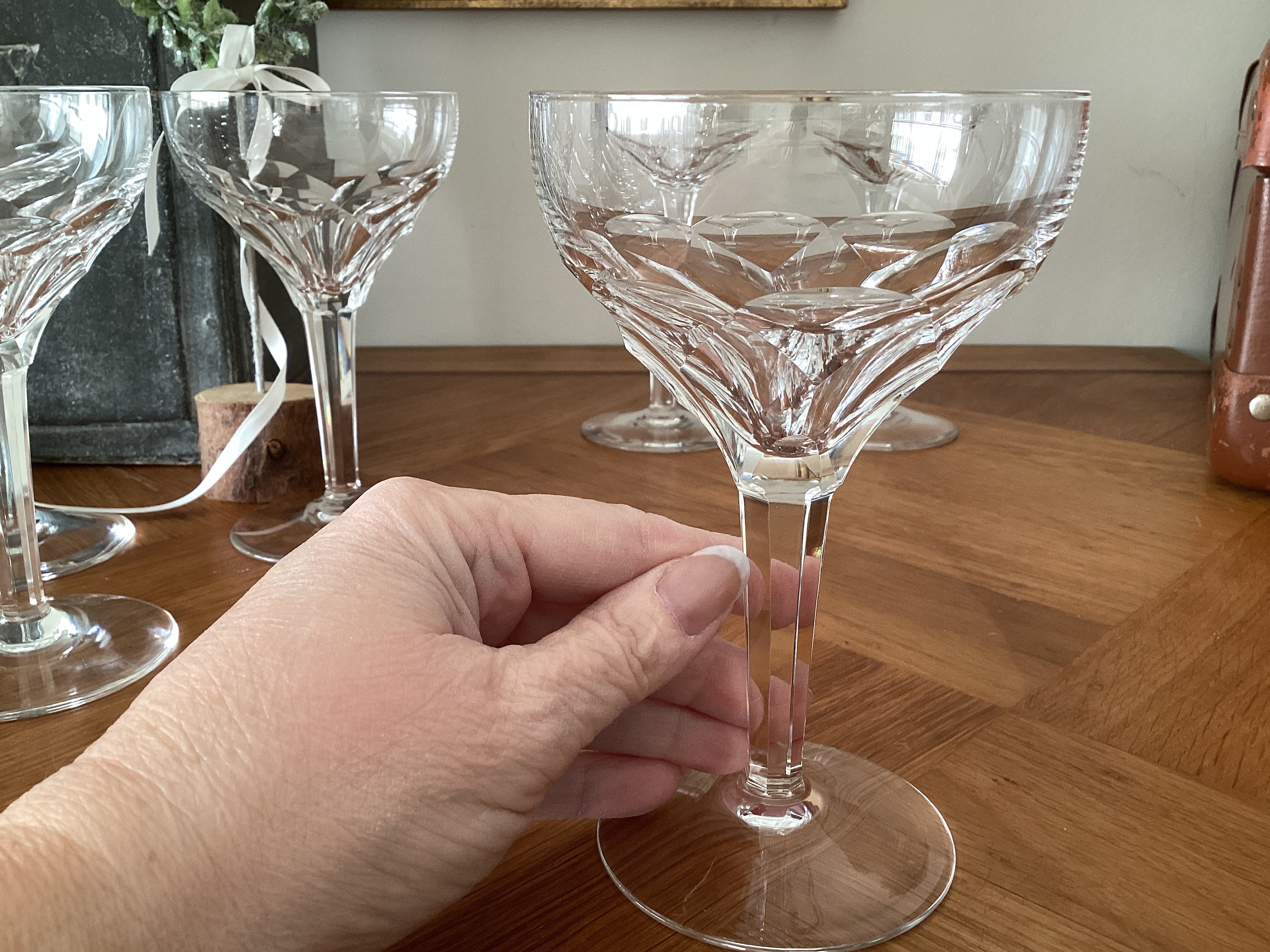 Wine Glasses VSL - Crystal Wine Glass Set of 6 - Facet Cut Val