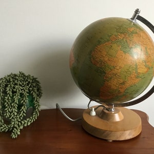 Vintage Glass Globe - made in Leipzig, GDR on October 9, 1976 - globe