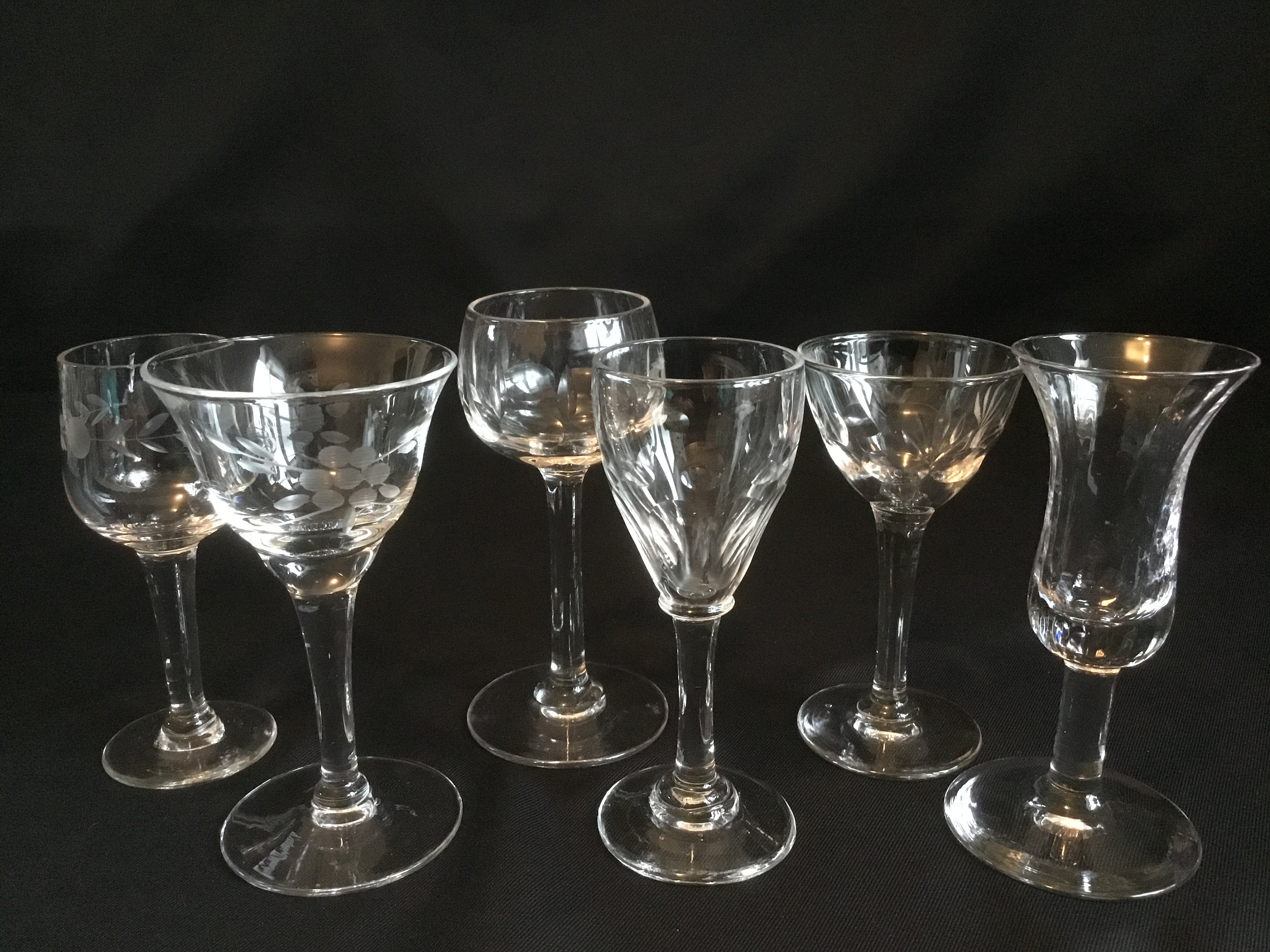 Vintage Liqueur/drink glass set of 6 different glasses each Etsy