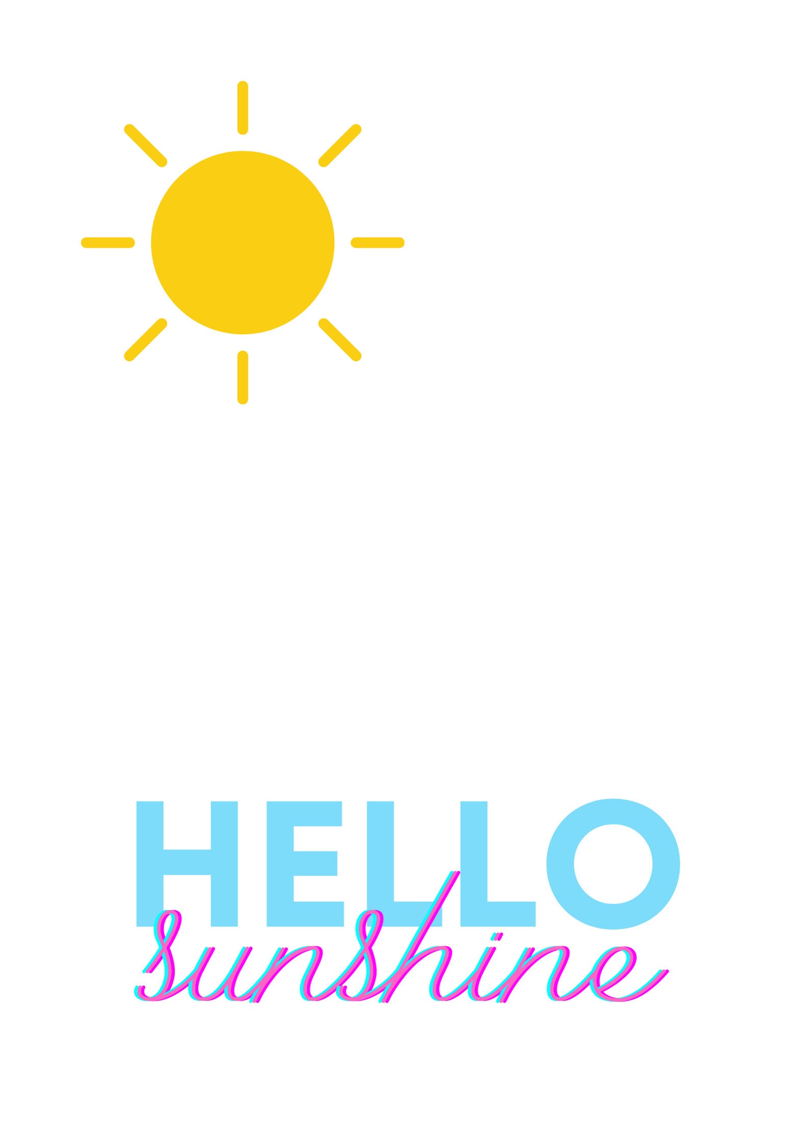Hello Sunshine Digital Printable File Typographic Art | Etsy